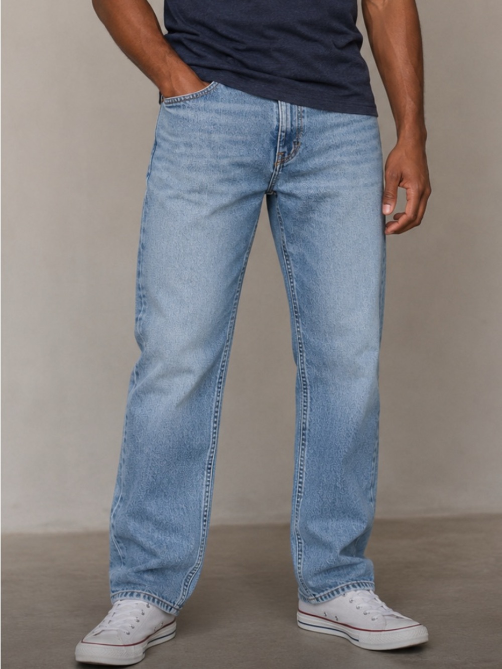 Lucky Brand Men's Light Wash Relaxed Straight Jeans